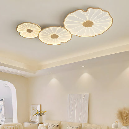 Plafonnier LED encastré à motif de feuilles organiques, acrylique, largeur de 30 à 135 cm, luminaire extra-plat pour chambre, salon, couloir, éclairage d'ambiance moderne