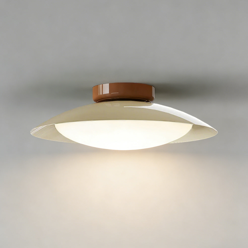 Plafonnier LED encastré, armature métallique, 18 pouces, finition vert et marron, pour chambre, salon, salle à manger, couloir, éclairage d'ambiance moderne et rétro