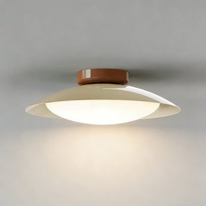 Plafonnier LED encastré, armature métallique, 18 pouces, finition vert et marron, pour chambre, salon, salle à manger, couloir, éclairage d'ambiance moderne et rétro