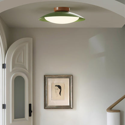 Plafonnier LED encastré, armature métallique, 18 pouces, finition vert et marron, pour chambre, salon, salle à manger, couloir, éclairage d'ambiance moderne et rétro
