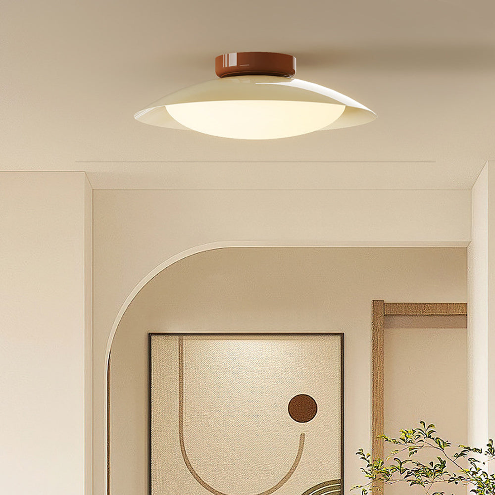 Plafonnier LED encastré, armature métallique, 18 pouces, finition vert et marron, pour chambre, salon, salle à manger, couloir, éclairage d'ambiance moderne et rétro