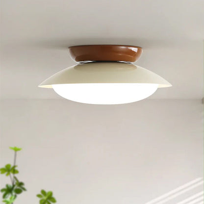 Plafonnier LED encastré, armature métallique, 18 pouces, finition vert et marron, pour chambre, salon, salle à manger, couloir, éclairage d'ambiance moderne et rétro