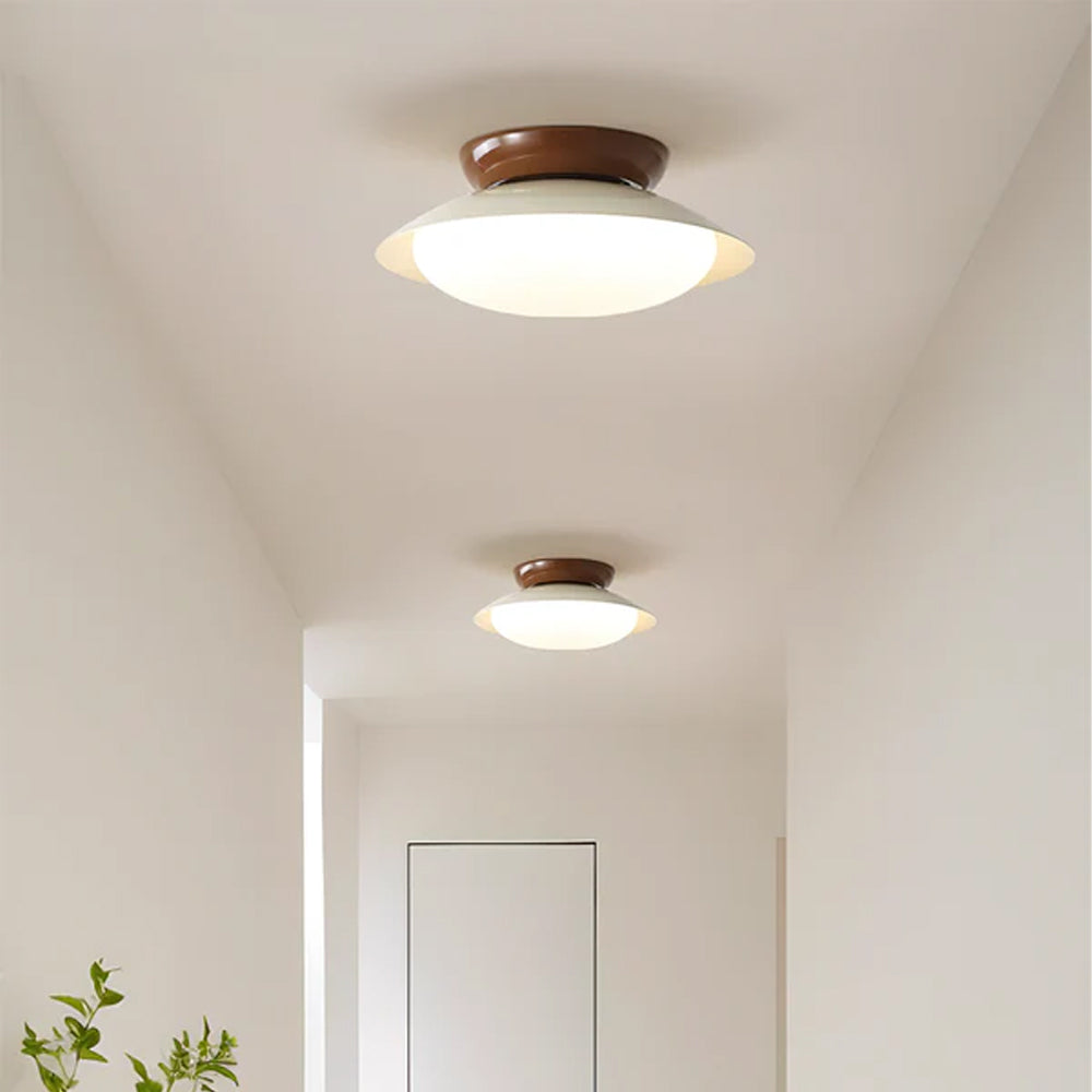 Plafonnier LED encastré, armature métallique, 18 pouces, finition vert et marron, pour chambre, salon, salle à manger, couloir, éclairage d'ambiance moderne et rétro