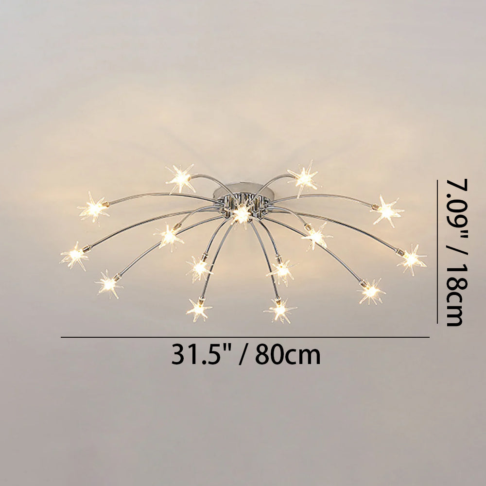 Plafonnier LED semi-encastré en métal et verre, 60-115 cm de diamètre, pour chambre, salon, salle à manger, luminaire intérieur moderne, 45W intégré