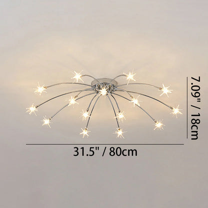 Plafonnier LED semi-encastré en métal et verre, 60-115 cm de diamètre, pour chambre, salon, salle à manger, luminaire intérieur moderne, 45W intégré