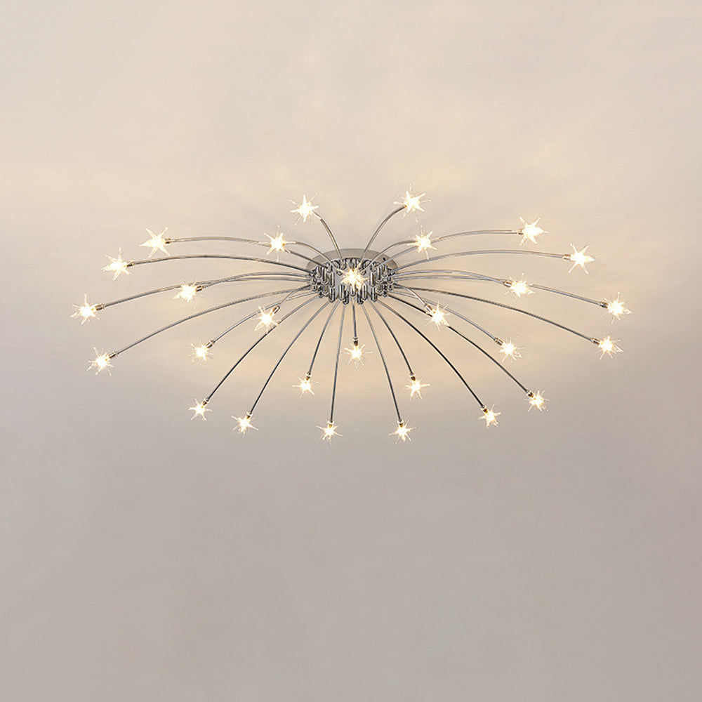 Plafonnier LED semi-encastré en métal et verre, 60-115 cm de diamètre, pour chambre, salon, salle à manger, luminaire intérieur moderne, 45W intégré