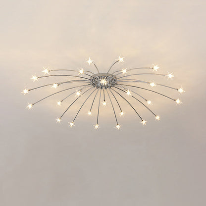 Plafonnier LED semi-encastré en métal et verre, 60-115 cm de diamètre, pour chambre, salon, salle à manger, luminaire intérieur moderne, 45W intégré