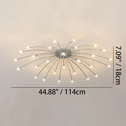 Plafonnier LED semi-encastré en métal et verre, 60-115 cm de diamètre, pour chambre, salon, salle à manger, luminaire intérieur moderne, 45W intégré