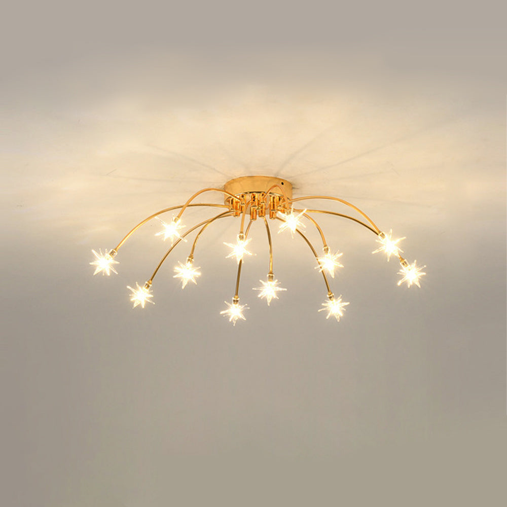 Plafonnier LED semi-encastré en métal et verre, 60-115 cm de diamètre, pour chambre, salon, salle à manger, luminaire intérieur moderne, 45W intégré