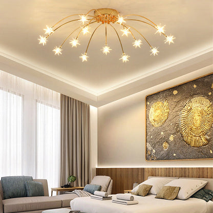 Plafonnier LED semi-encastré en métal et verre, 60-115 cm de diamètre, pour chambre, salon, salle à manger, luminaire intérieur moderne, 45W intégré