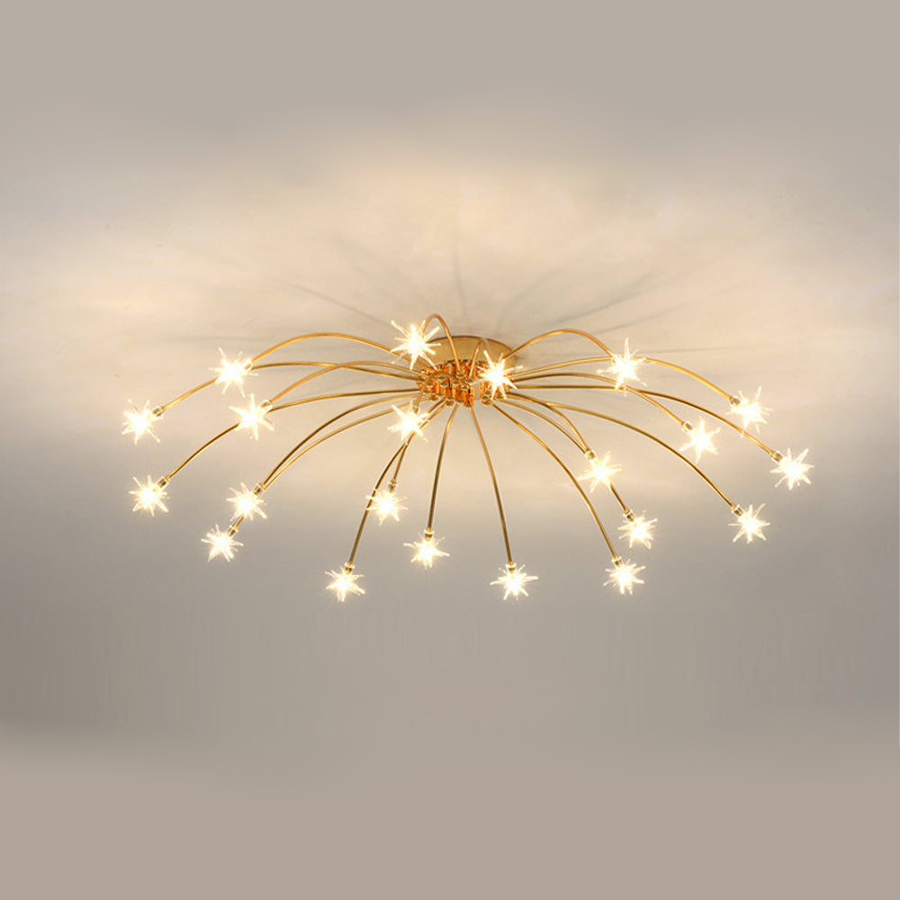 Plafonnier LED semi-encastré en métal et verre, 60-115 cm de diamètre, pour chambre, salon, salle à manger, luminaire intérieur moderne, 45W intégré