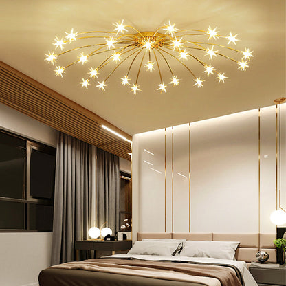 Plafonnier LED semi-encastré en métal et verre, 60-115 cm de diamètre, pour chambre, salon, salle à manger, luminaire intérieur moderne, 45W intégré