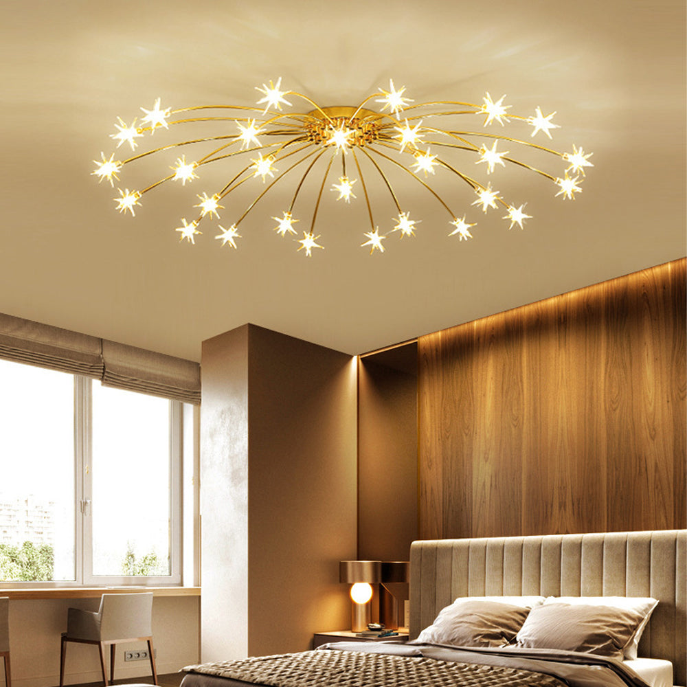 Plafonnier LED semi-encastré en métal et verre, 60-115 cm de diamètre, pour chambre, salon, salle à manger, luminaire intérieur moderne, 45W intégré