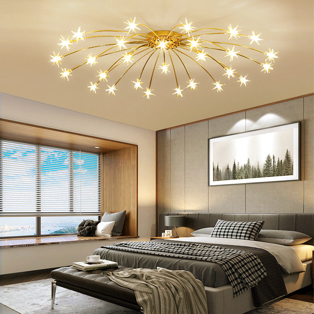 Plafonnier LED semi-encastré en métal et verre, 60-115 cm de diamètre, pour chambre, salon, salle à manger, luminaire intérieur moderne, 45W intégré