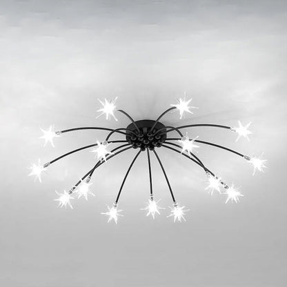 Plafonnier LED semi-encastré en métal et verre, 60-115 cm de diamètre, pour chambre, salon, salle à manger, luminaire intérieur moderne, 45W intégré