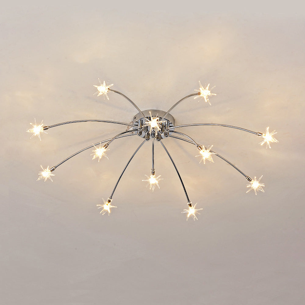 Plafonnier LED semi-encastré en métal et verre, 60-115 cm de diamètre, pour chambre, salon, salle à manger, luminaire intérieur moderne, 45W intégré