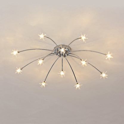 Plafonnier LED semi-encastré en métal et verre, 60-115 cm de diamètre, pour chambre, salon, salle à manger, luminaire intérieur moderne, 45W intégré