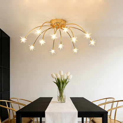 Plafonnier LED semi-encastré en métal et verre, 60-115 cm de diamètre, pour chambre, salon, salle à manger, luminaire intérieur moderne, 45W intégré