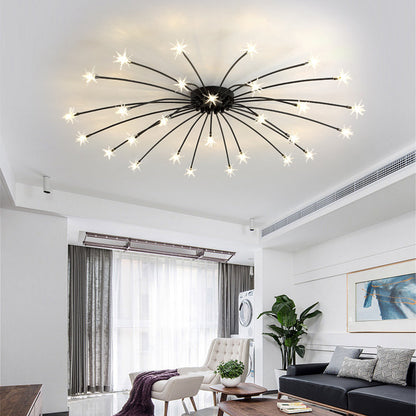 Plafonnier LED semi-encastré en métal et verre, 60-115 cm de diamètre, pour chambre, salon, salle à manger, luminaire intérieur moderne, 45W intégré