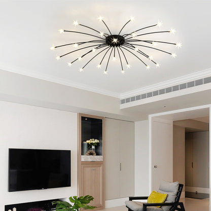 Plafonnier LED semi-encastré en métal et verre, 60-115 cm de diamètre, pour chambre, salon, salle à manger, luminaire intérieur moderne, 45W intégré