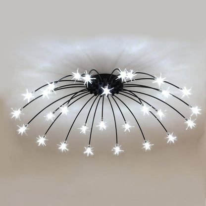 Plafonnier LED semi-encastré en métal et verre, 60-115 cm de diamètre, pour chambre, salon, salle à manger, luminaire intérieur moderne, 45W intégré