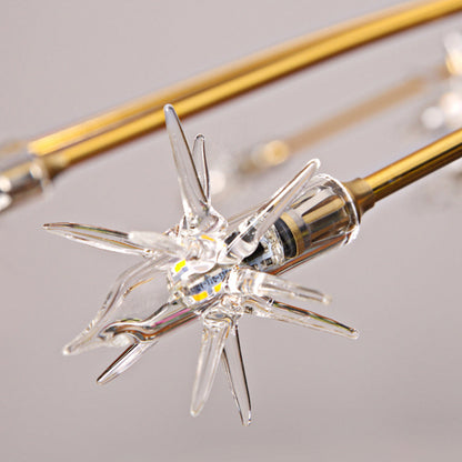 Plafonnier LED semi-encastré en métal et verre, 60-115 cm de diamètre, pour chambre, salon, salle à manger, luminaire intérieur moderne, 45W intégré