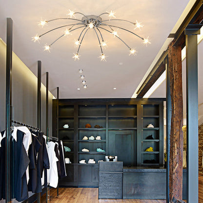 Plafonnier LED semi-encastré en métal et verre, 60-115 cm de diamètre, pour chambre, salon, salle à manger, luminaire intérieur moderne, 45W intégré