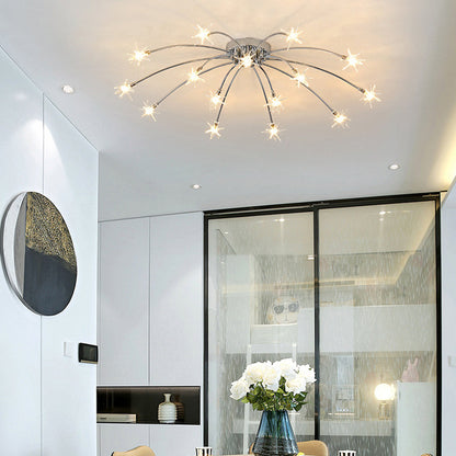 Plafonnier LED semi-encastré en métal et verre, 60-115 cm de diamètre, pour chambre, salon, salle à manger, luminaire intérieur moderne, 45W intégré