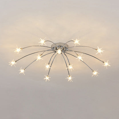 Plafonnier LED semi-encastré en métal et verre, 60-115 cm de diamètre, pour chambre, salon, salle à manger, luminaire intérieur moderne, 45W intégré
