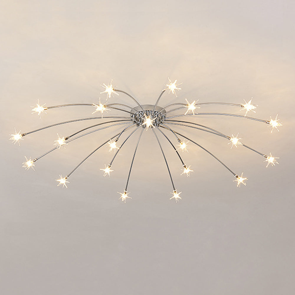 Plafonnier LED semi-encastré en métal et verre, 60-115 cm de diamètre, pour chambre, salon, salle à manger, luminaire intérieur moderne, 45W intégré