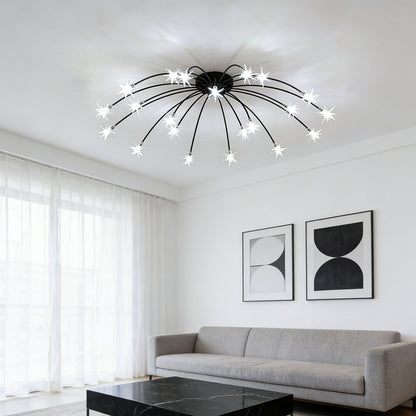 Plafonnier LED semi-encastré en métal et verre, 60-115 cm de diamètre, pour chambre, salon, salle à manger, luminaire intérieur moderne, 45W intégré