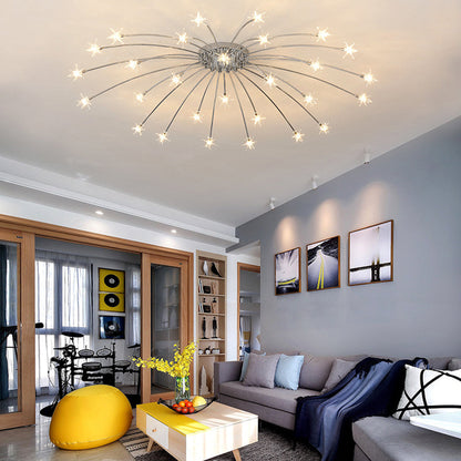 Plafonnier LED semi-encastré en métal et verre, 60-115 cm de diamètre, pour chambre, salon, salle à manger, luminaire intérieur moderne, 45W intégré