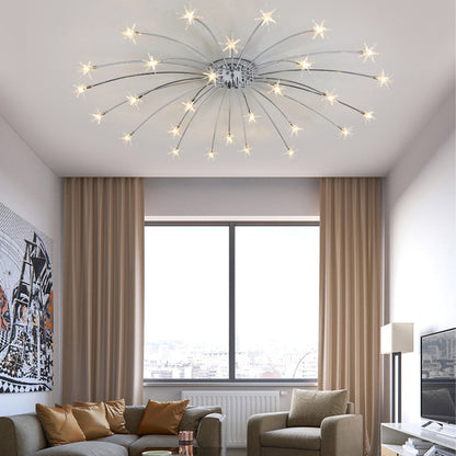 Plafonnier LED semi-encastré en métal et verre, 60-115 cm de diamètre, pour chambre, salon, salle à manger, luminaire intérieur moderne, 45W intégré