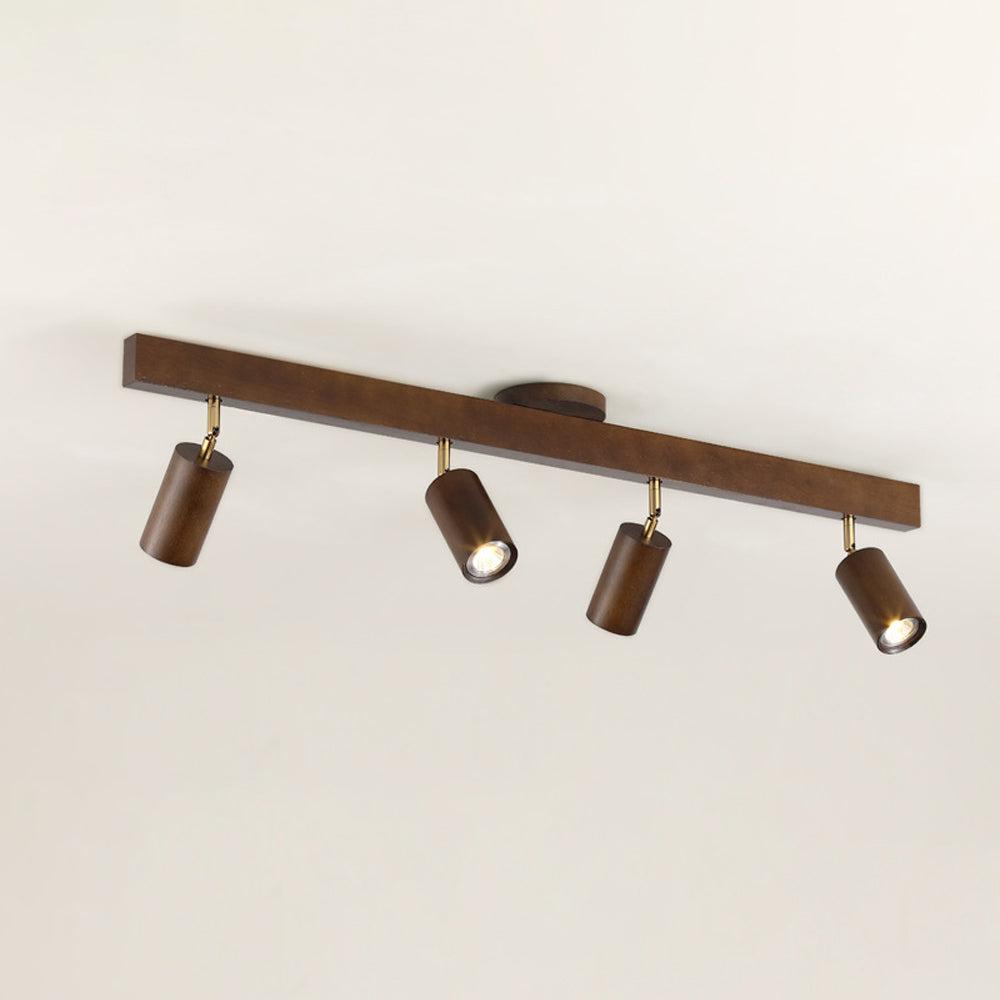 Adjustable LED Track Light Wood & Metal 39 in for Kitchen Dining Room Living Room Bedroom Modern Directional Ceiling Fixture