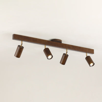 Adjustable LED Track Light Wood & Metal 39 in for Kitchen Dining Room Living Room Bedroom Modern Directional Ceiling Fixture