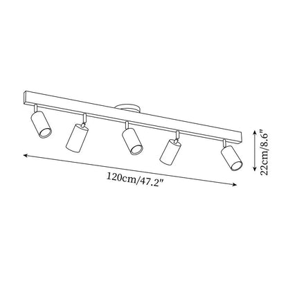 Adjustable LED Track Light Wood & Metal 39 in for Kitchen Dining Room Living Room Bedroom Modern Directional Ceiling Fixture