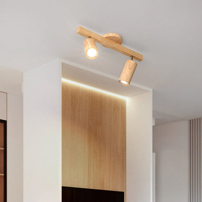 Adjustable LED Track Light Wood & Metal 39 in for Kitchen Dining Room Living Room Bedroom Modern Directional Ceiling Fixture