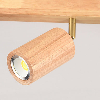 Adjustable LED Track Light Wood & Metal 39 in for Kitchen Dining Room Living Room Bedroom Modern Directional Ceiling Fixture