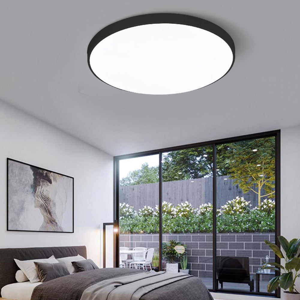 Plafonnier LED extra-plat 16 pouces rond en acrylique pour chambre, salon, cuisine, design contemporain ultra-fin, économie d'énergie