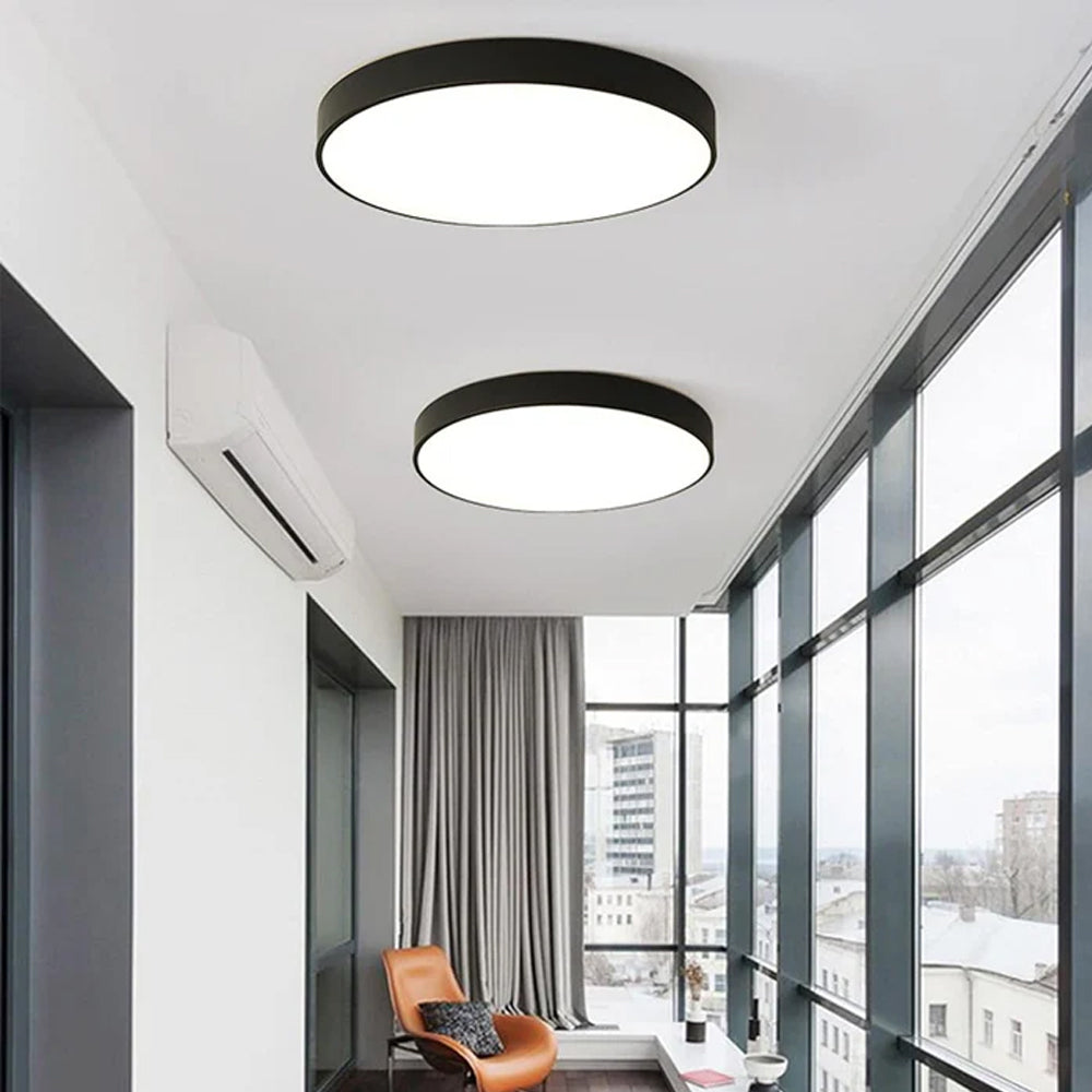Plafonnier LED extra-plat 16 pouces rond en acrylique pour chambre, salon, cuisine, design contemporain ultra-fin, économie d'énergie