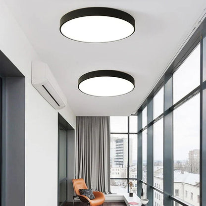 Plafonnier LED extra-plat 16 pouces rond en acrylique pour chambre, salon, cuisine, design contemporain ultra-fin, économie d'énergie
