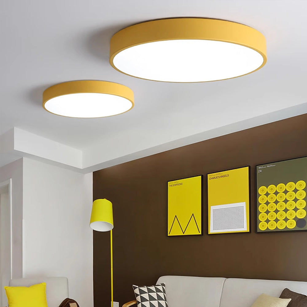 Plafonnier LED extra-plat 16 pouces rond en acrylique pour chambre, salon, cuisine, design contemporain ultra-fin, économie d'énergie