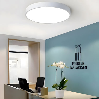 Plafonnier LED rond à montage encastré, panneau en acrylique au design extra-plat, idéal pour chambre, salon, cuisine et couloir, options d'éclairage intensité variable, luminaire moderne pour la maison