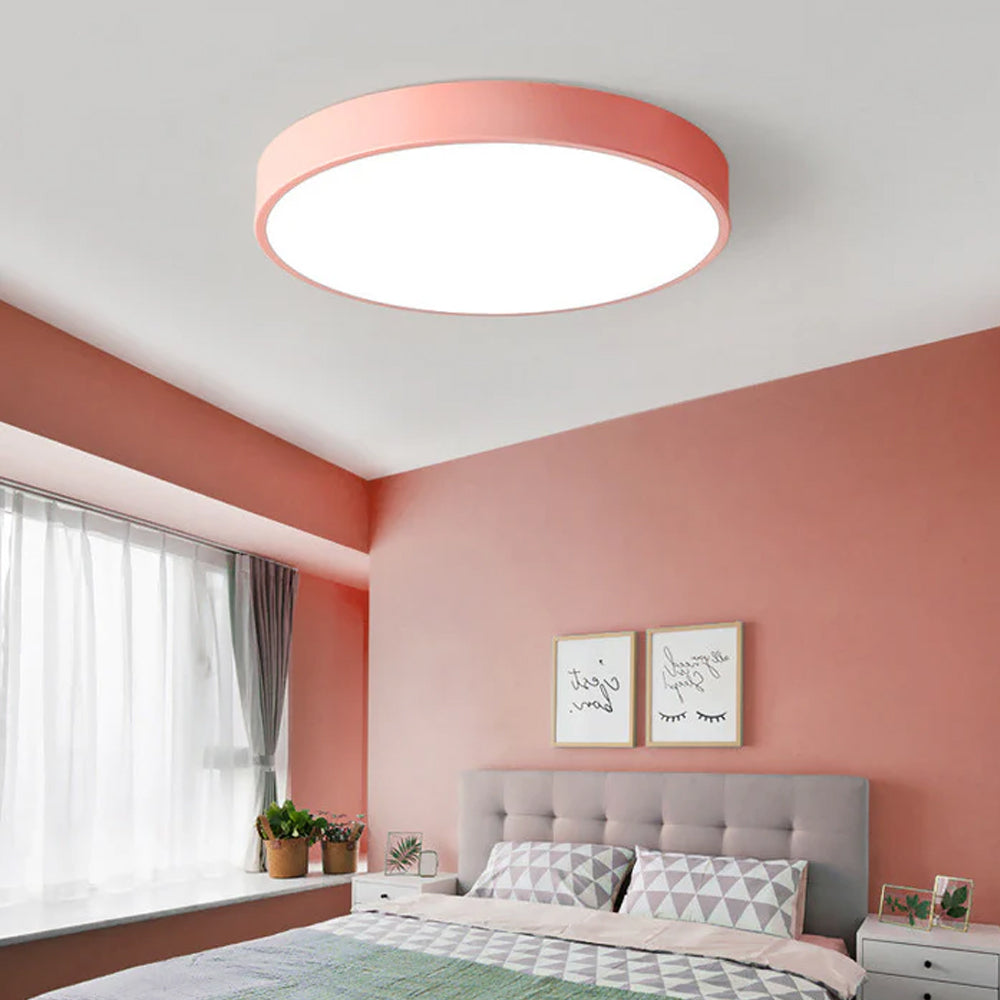 Plafonnier LED extra-plat 16 pouces rond en acrylique pour chambre, salon, cuisine, design contemporain ultra-fin, économie d'énergie