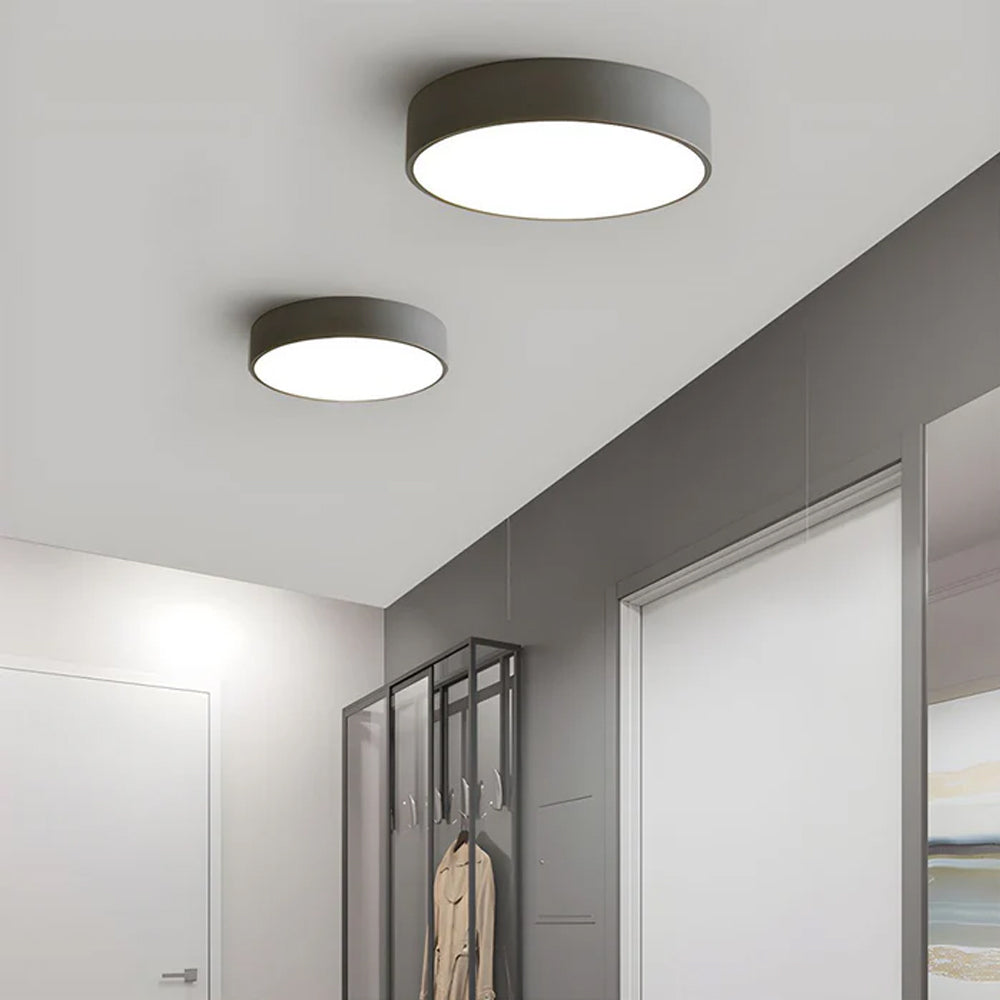 Plafonnier LED rond à montage encastré, panneau en acrylique au design extra-plat, idéal pour chambre, salon, cuisine et couloir, options d'éclairage intensité variable, luminaire moderne pour la maison