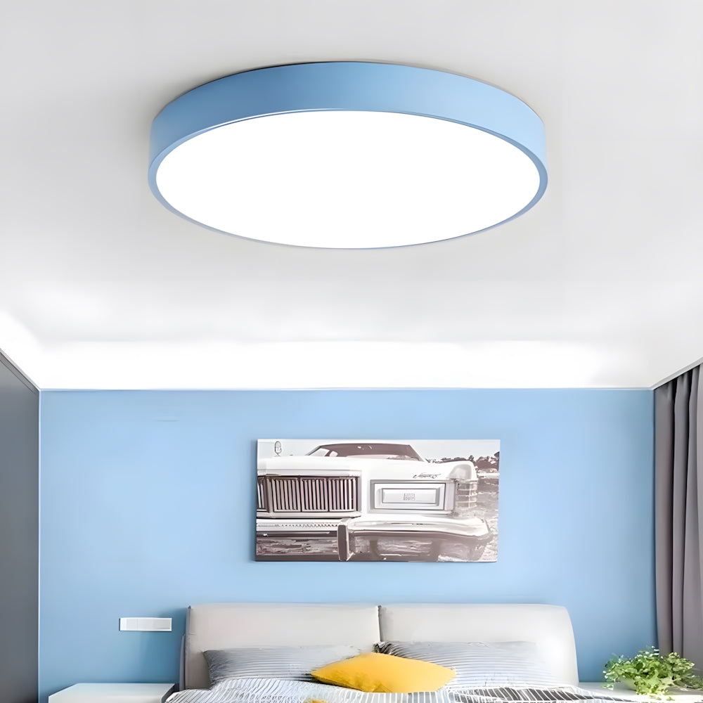 Plafonnier LED extra-plat 16 pouces rond en acrylique pour chambre, salon, cuisine, design contemporain ultra-fin, économie d'énergie