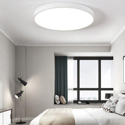 Plafonnier LED rond à montage encastré, panneau en acrylique au design extra-plat, idéal pour chambre, salon, cuisine et couloir, options d'éclairage intensité variable, luminaire moderne pour la maison