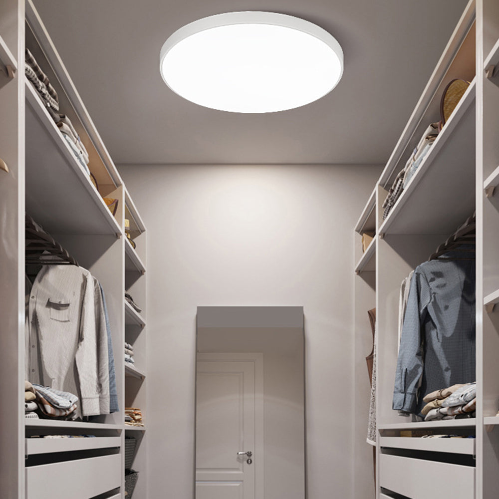 Plafonnier LED extra-plat 16 pouces rond en acrylique pour chambre, salon, cuisine, design contemporain ultra-fin, économie d'énergie