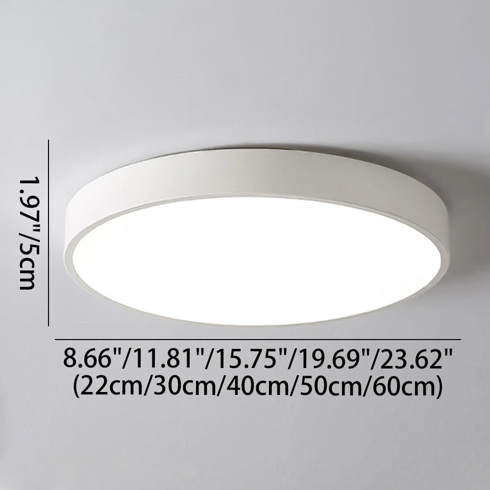 Plafonnier LED rond à montage encastré, panneau en acrylique au design extra-plat, idéal pour chambre, salon, cuisine et couloir, options d'éclairage intensité variable, luminaire moderne pour la maison