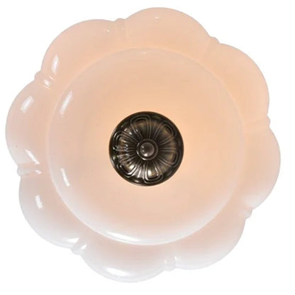 Ribbed Glass Globe Hanging Fixture with Warm Amber Tone & Antique Brass Hardware for Dining Room Kitchen Entry